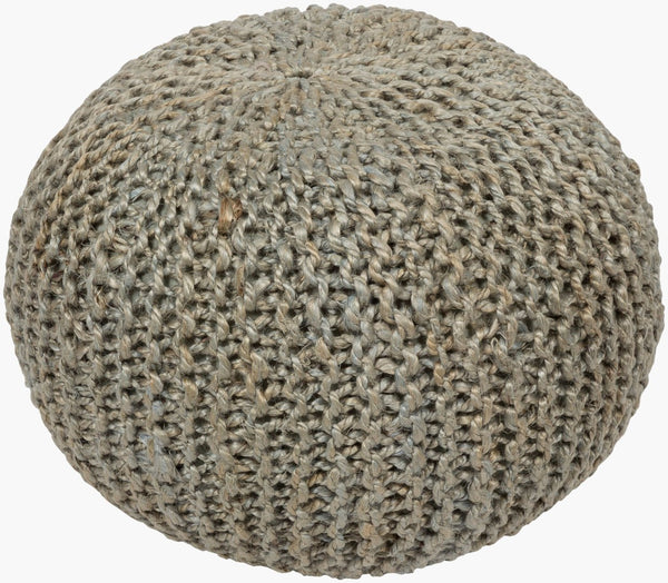 Livabliss Bermuda Jute Knitted Square Pouf Handcrafted Footrest for Cozy Cottage Living Spaces BRPF-003