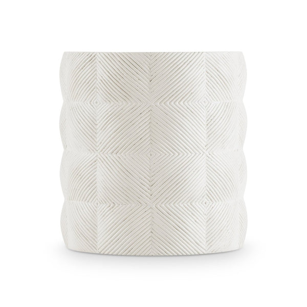 Bernhardt Bernhardt Ballantyne Stonecast Accent Table with Woven Rattan Texture for Coastal Interiors X11128