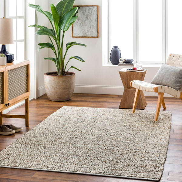 Surya Brea 2' X 3' Handmade Wool Rug - Cozy Cottage Charm, Durable Flat Weave, Easy Care For Any Room Beige Wool Brr2300-23
