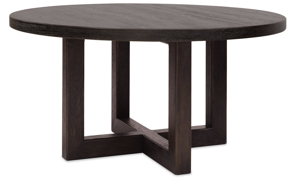 Hooker Furniture Driftwood Expandable Oak Dining Table Burnt Timber Finish Double Pedestal Seats Twelve 60.00L x 60.00W x 30.00H 6820-75223-99