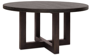 Hooker Furniture Driftwood Expandable Oak Dining Table Burnt Timber Finish Double Pedestal Seats Twelve 60.00L x 60.00W x 30.00H 6820-75223-99
