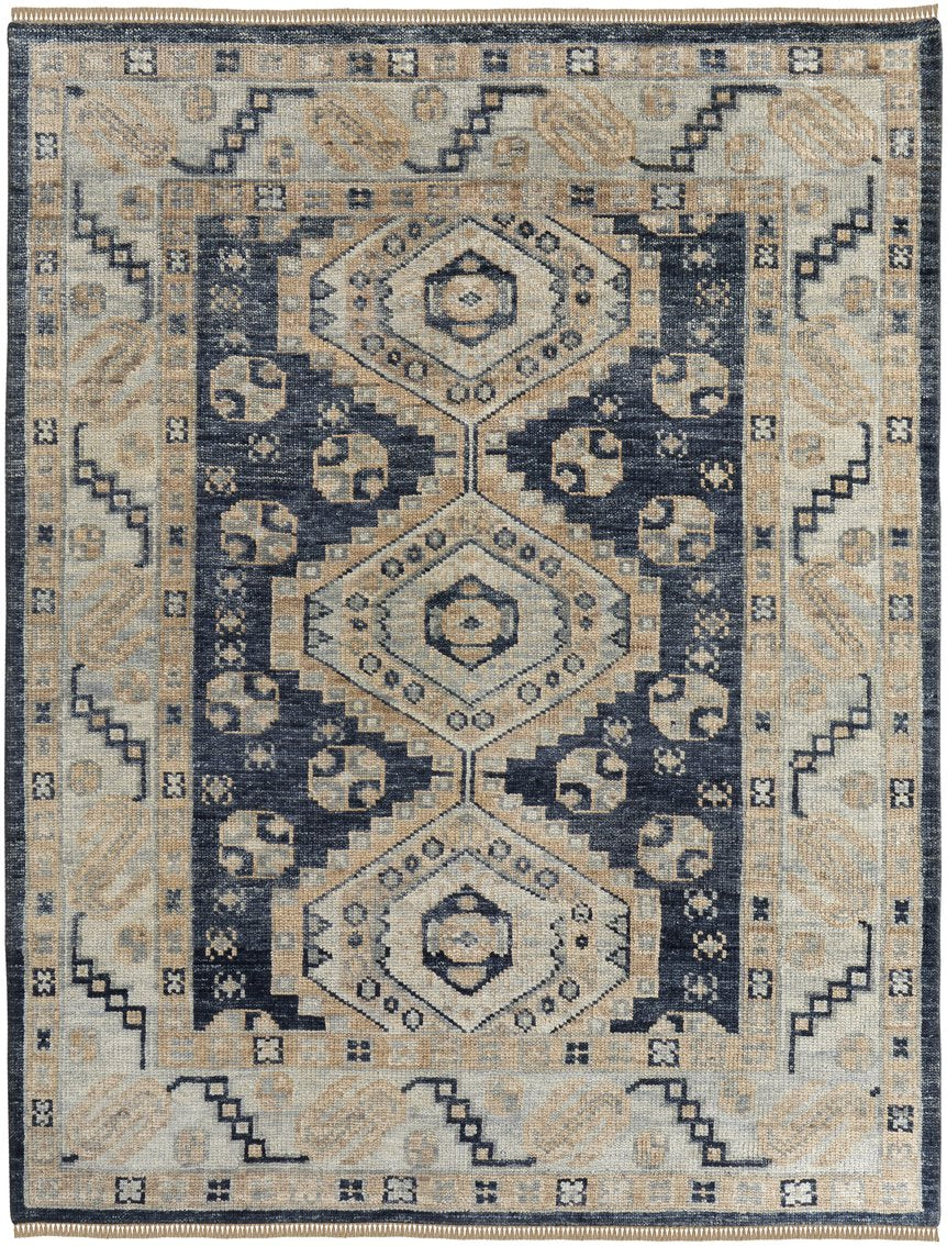 Feizy Rugs Fillmore Hand-knotted Wool Rug - Elegant Traditional Design With Rich Colors For Timeless Style Blue,Ivory Wool Fil6943fbluivyh00