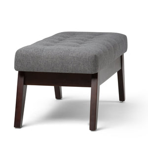 English Elm Draper - Stylish Mid-Century Tufted Ottoman Bench In Slate Grey For Versatile Home Decor Use B136P158192