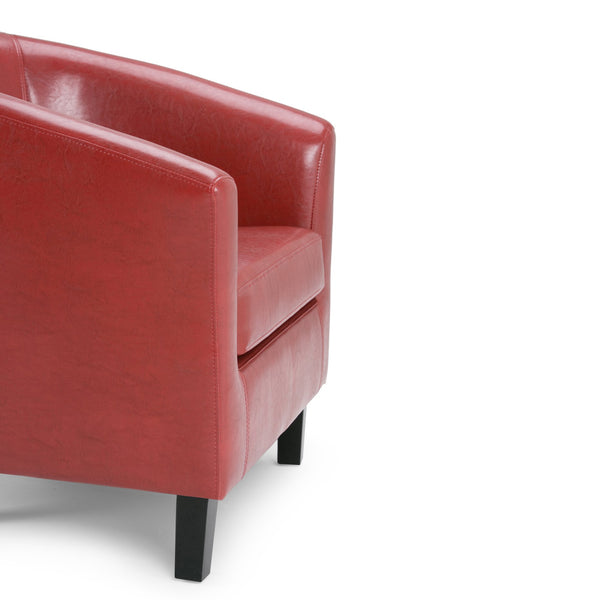 English Elm Austin - Stylish Red Tub Chair For Modern Comfort, Durable Faux Leather & Cozy Design For Any Space B136P159638