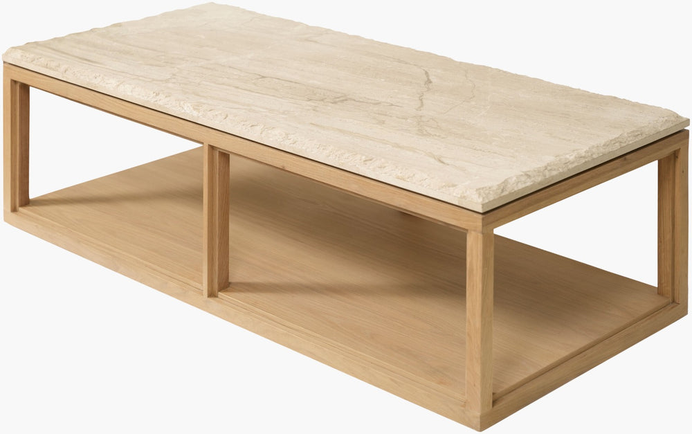 Surya Britta Rectangular Wood Coffee Table Low Profile Transitional Style for Living Room BRTA002-172656