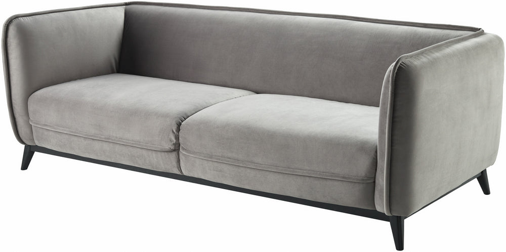 Bruce BRUC-002 31"H x 87"W x 35"D Sofa BRUC-002  Upholstery: Medium Gray; Base: Black Surya