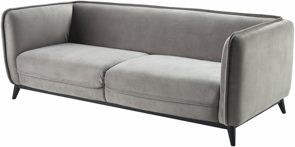 Bruce BRUC-002 31"H x 87"W x 35"D Sofa BRUC-002  Upholstery: Medium Gray; Base: Black Surya