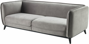 Bruce BRUC-002 31"H x 87"W x 35"D Sofa BRUC-002  Upholstery: Medium Gray; Base: Black Surya