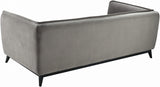 Bruce BRUC-002 31"H x 87"W x 35"D Sofa BRUC-002  Upholstery: Medium Gray; Base: Black Surya