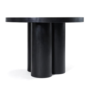 VIG Furniture Bruni Concrete Round Table With Matte Sculptural Top & Three-Leg Pedestal—Industrial Minimalist Charm Black Dining Table VGGR-623810-BLK