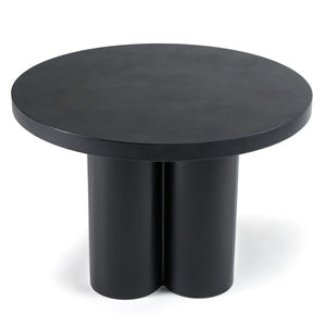 VIG Furniture Bruni Concrete Round Table With Matte Sculptural Top & Three-Leg Pedestal—Industrial Minimalist Charm Black Dining Table VGGR-623810-BLK