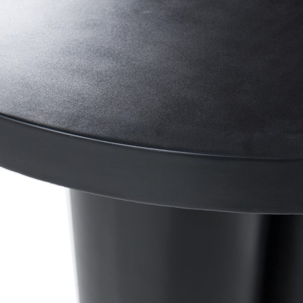 VIG Furniture Bruni Concrete Round Table With Matte Sculptural Top & Three-Leg Pedestal—Industrial Minimalist Charm Black Dining Table VGGR-623810-BLK