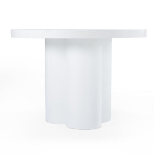 VIG Furniture Bruni Concrete Round Table With Matte Sculptural Top & Three-Leg Pedestal—Industrial Minimalist Charm White Dining Table VGGR-623810-WHT