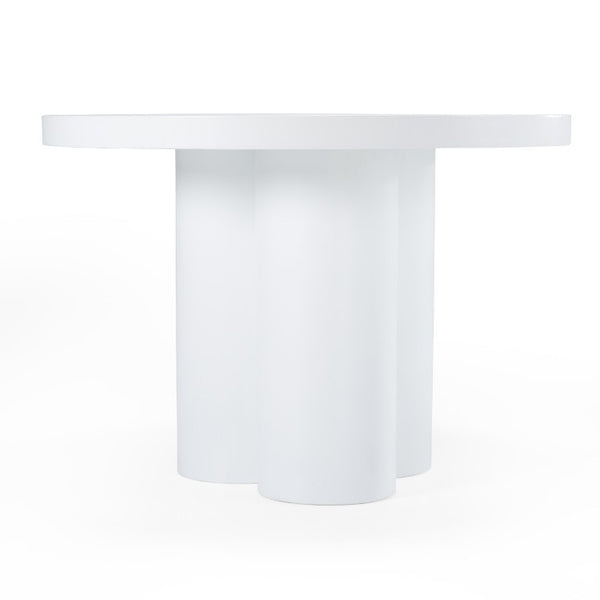 VIG Furniture Bruni Concrete Round Table With Matte Sculptural Top & Three-Leg Pedestal—Industrial Minimalist Charm White Dining Table VGGR-623810-WHT
