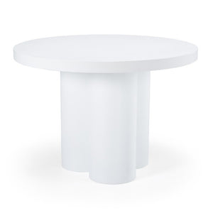 VIG Furniture Bruni Concrete Round Table With Matte Sculptural Top & Three-Leg Pedestal—Industrial Minimalist Charm White Dining Table VGGR-623810-WHT