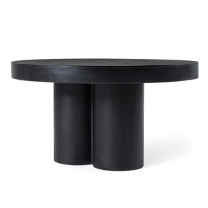 VIG Furniture Bruni Modern Concrete Round Table — Scandinavian Minimal Silhouette, Durable Outdoor-Ready Design (30") Black Coffee Table VGGR-623840-BLK