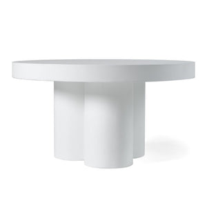 VIG Furniture Bruni Modern Concrete Round Table — Scandinavian Minimal Silhouette, Durable Outdoor-Ready Design (30") White Coffee Table VGGR-623840-WHT