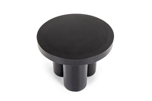 VIG Furniture Bruni Matte Black Concrete End Table — Sculptural Round Top, Industrial Durability, Outdoor Ready (23.5") VGGR-623860-BLK