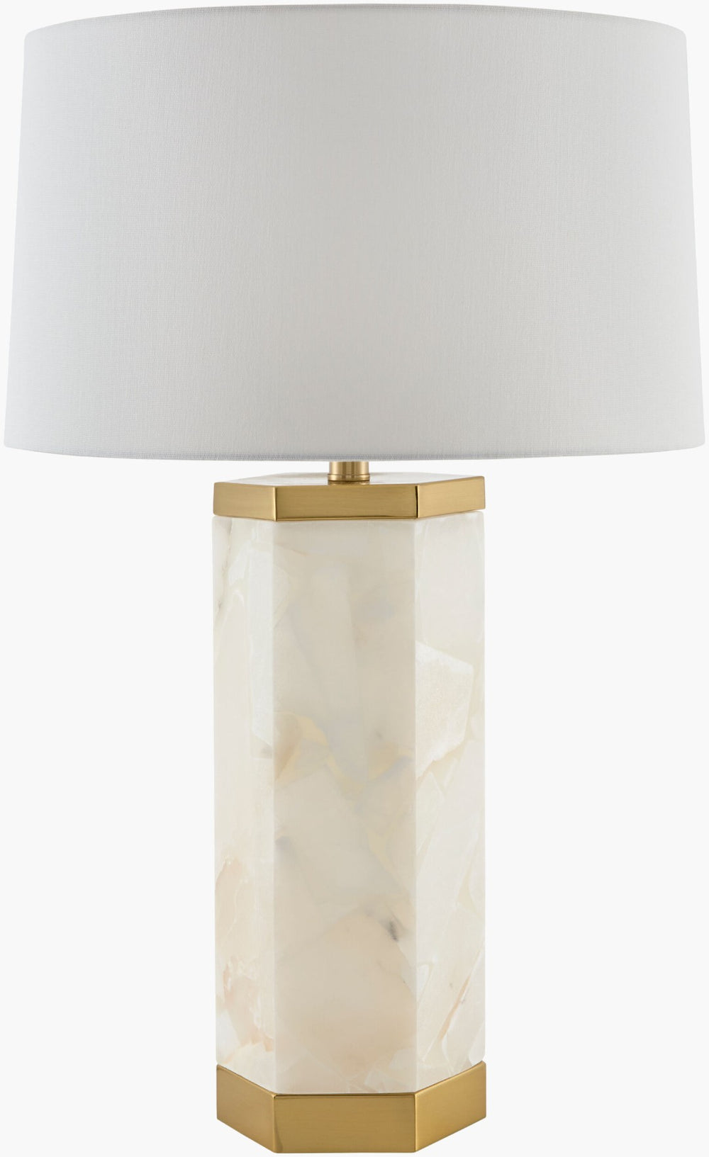 Livabliss Brivana Linen Shade Accent Table Lamp with Mixed Material Base for Living Rooms BRVA-002