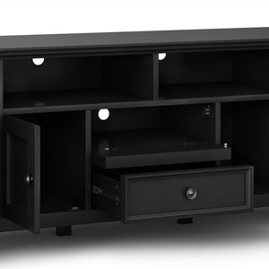 English Elm Amherst 72-Inch Solid Wood Tv Media Stand In Black - Timeless Design With Ample Storage & Style B136P158355