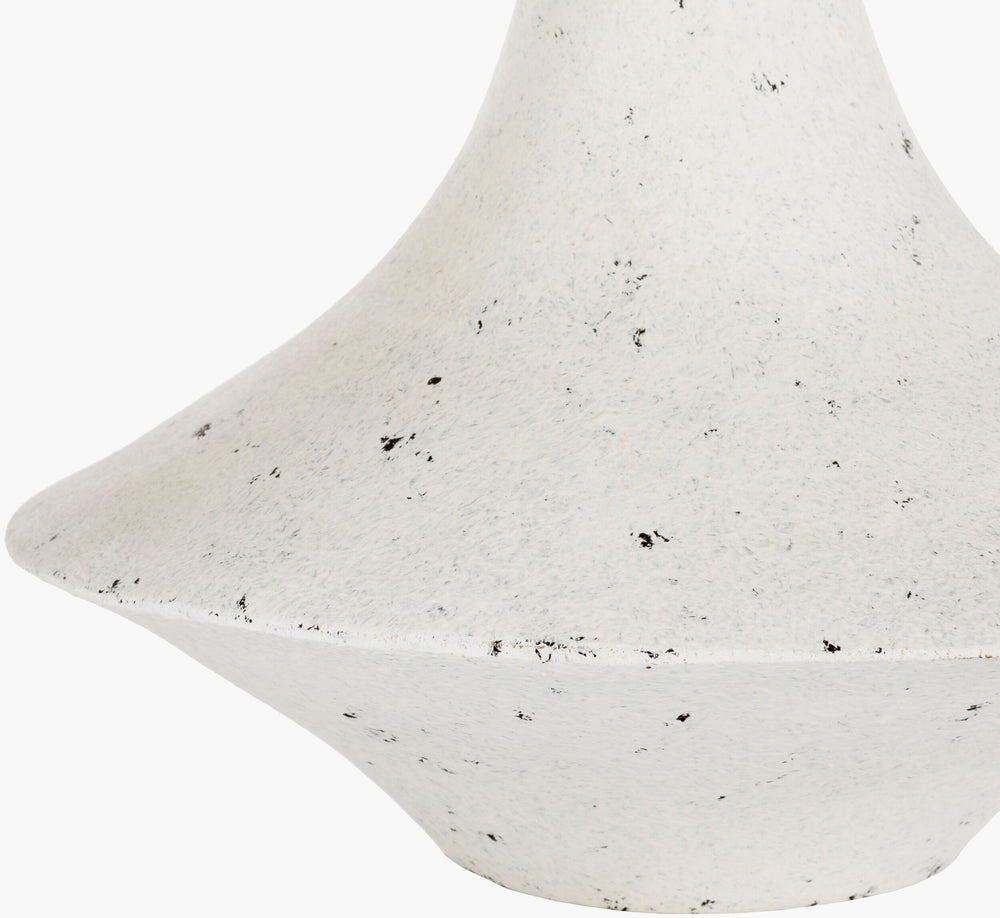 Surya Bryant Modern Table Lamp - 23" Tall Contemporary Design With Durable Resin Base & Soft Shade Body, White,Finial, White,Harp, Metallic ,Nickel Resin,Cotton Bry340-tbl