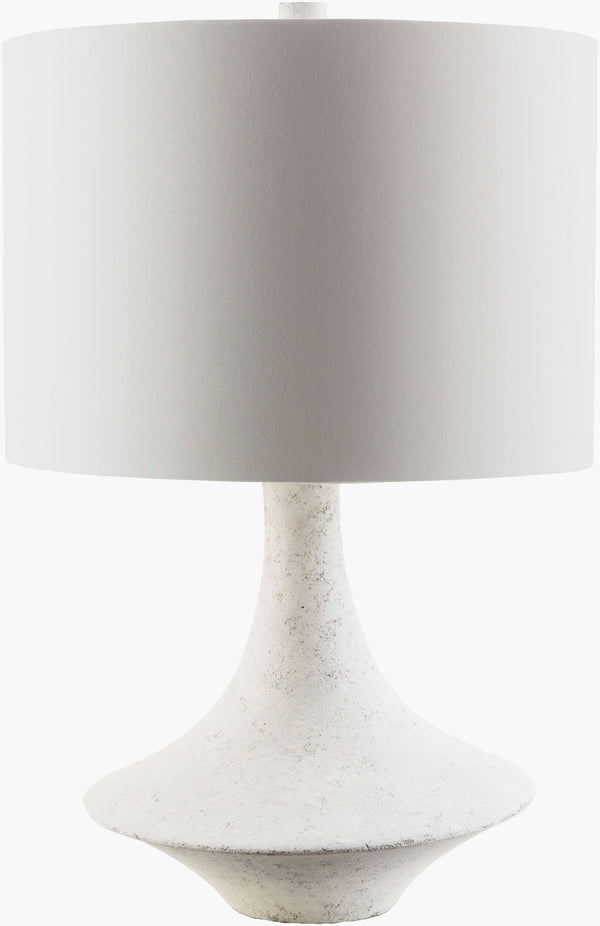 Surya Bryant Modern Table Lamp - 23" Tall Contemporary Design With Durable Resin Base & Soft Shade Body, White,Finial, White,Harp, Metallic ,Nickel Resin,Cotton Bry340-tbl