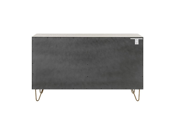 VIG Furniture Bryan Grey-Washed Ash Dresser With Brushed Gold Pulls — 6 Soft-Close Drawers, Mid-Century Modern Style VGMABR-82-GREY-DRS