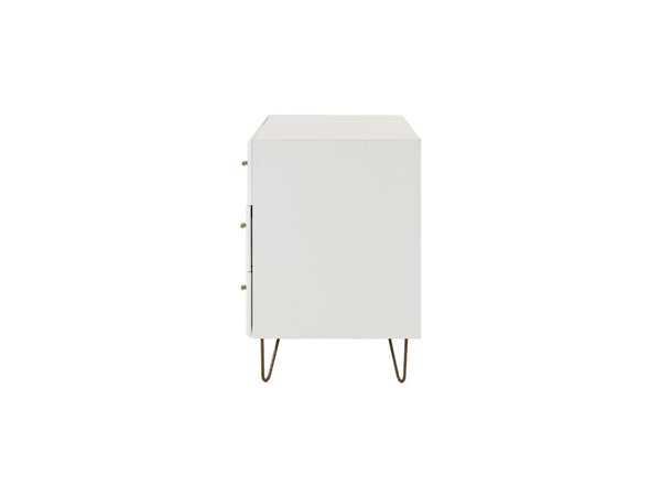 VIG Furniture Bryan White Dresser With 6 Soft-Close Drawers, Brushed Gold Pulls & Angled Legs For Modern Bedrooms VGMABR-82-WHT-DRS