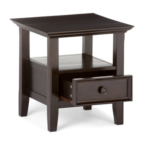 English Elm Amherst End Table - Handcrafted Hickory Brown With Storage, Transitional Design For Versatile Spaces B136P159426