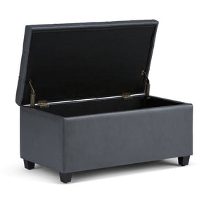 English Elm Sienna Storage Ottoman Bench In Stone Grey - Stylish Seating, Hidden Storage & Easy Care Design B136P159115-GIGA