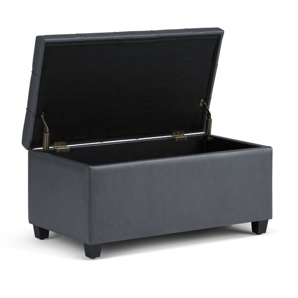 English Elm Sienna Storage Ottoman Bench In Stone Grey - Stylish Seating, Hidden Storage & Easy Care Design B136P159115-GIGA