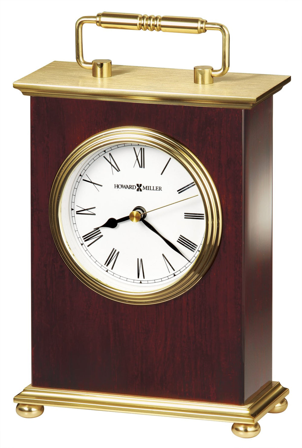 Hekman Furniture 613528 Rosewood Bracket Table Clock – Elegant Quartz Timepiece With Classic Roman Numerals & Brass Accents Rosewood Rosewood Bracket Tabletop Clock 613528