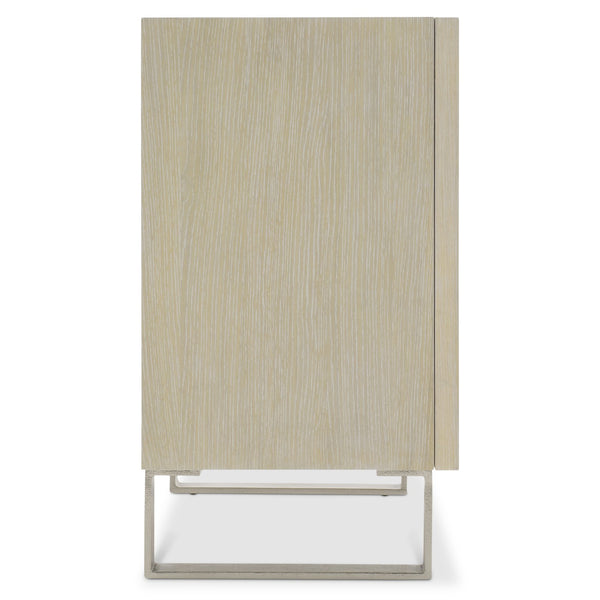 Bernhardt Bernhardt Solaria Door Chest With Dune Quartered Oak Finish, Geometric Overlays & Shiny Nickel Legs 310115