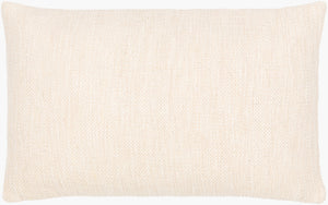 Surya Bisa 14"L X 22"W Cottage Style Lumbar Pillow - 100% Cotton, Woven Texture, Dry Clean Only, India Made Cream Cotton,Cotton Bsa001-1422