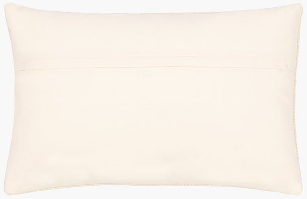 Surya Bisa 14"L X 22"W Cottage Style Lumbar Pillow - 100% Cotton, Woven Texture, Dry Clean Only, India Made Cream Cotton,Cotton Bsa001-1422