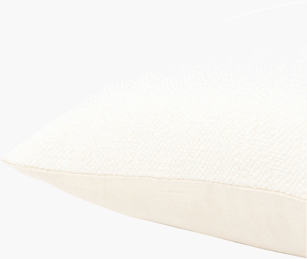 Surya Bisa 14"L X 22"W Cottage Style Lumbar Pillow - 100% Cotton, Woven Texture, Dry Clean Only, India Made Cream Cotton,Cotton Bsa001-1422