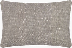 Surya Bisa 14"L X 22"W Cottage Style Lumbar Pillow - 100% Cotton, Woven Texture, Dry Clean Only, India Made Gray Cotton,Cotton Bsa003-1422