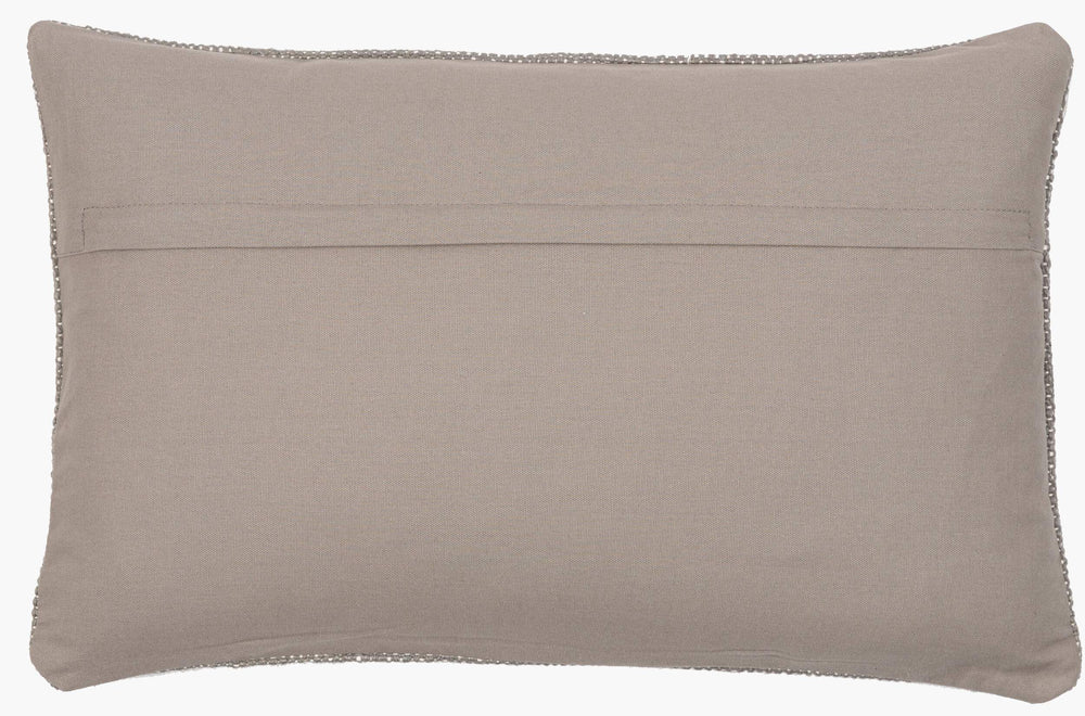 Surya Bisa 14"L X 22"W Cottage Style Lumbar Pillow - 100% Cotton, Woven Texture, Dry Clean Only, India Made Gray Cotton,Cotton Bsa003-1422