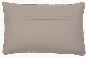 Surya Bisa 14"L X 22"W Cottage Style Lumbar Pillow - 100% Cotton, Woven Texture, Dry Clean Only, India Made Gray Cotton,Cotton Bsa003-1422