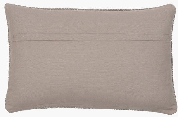 Surya Bisa 14"L X 22"W Cottage Style Lumbar Pillow - 100% Cotton, Woven Texture, Dry Clean Only, India Made Gray Cotton,Cotton Bsa003-1422