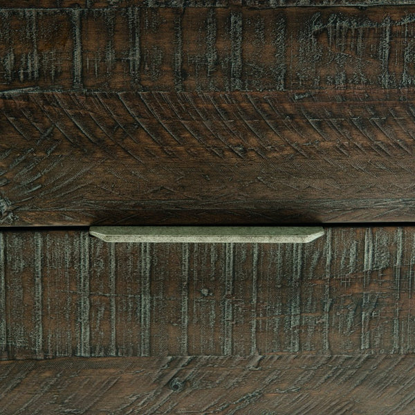 Bernhardt Bernhardt Logan Square Haines Nightstand — Distressed Pine, Sable Brown Finish, 3 Drawers, Tubular Steel Legs, Industrial-Transitional Style 303226B