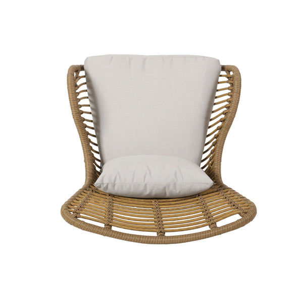 English Elm Tapscott All-weather Rattan Outdoor Accent Chairs Set of 2 with Cushions 65044.00LBRN