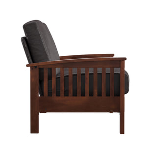 Homelegance By Top-Line Parcell Mission-Style Wood Loveseat Brown Rubberwood