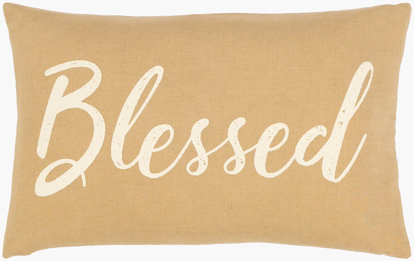Surya Blessings Rustic 13"X20" Lumbar Pillow - Cozy Linen & Cotton Decor For Home Charm And Comfort Tan Linen,Cotton,Cotton Bsg001-1320