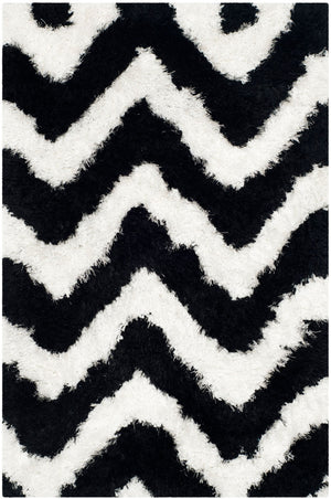 Safavieh Barcelona Shag 320 Hand Tufted  Rug Ivory / Black BSG320C-24