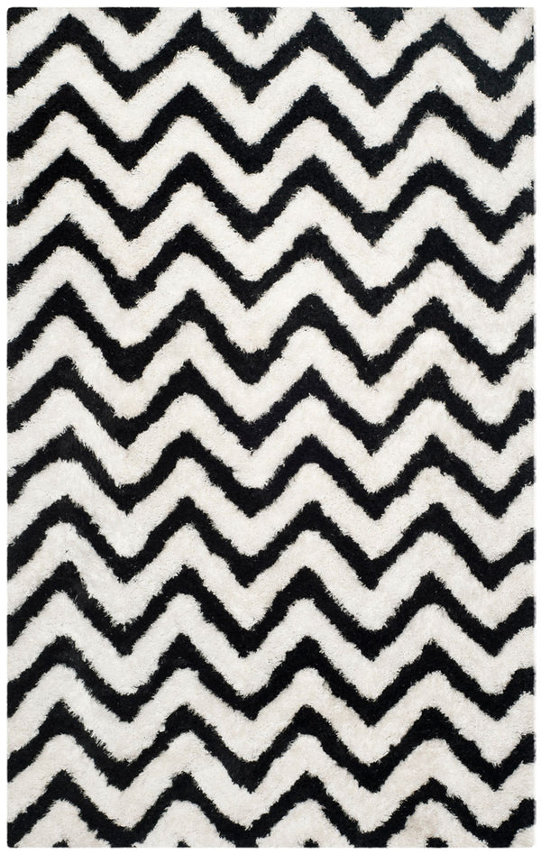 Safavieh Barcelona Shag 320 Hand Tufted  Rug Ivory / Black BSG320C-24