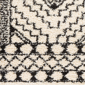 Livabliss Beni Shag Runner Moroccan Inspired Plush Polypropylene Rug for Hallways and Entryways Black, Cream 2'7" x 7'3" BSH2300-2773