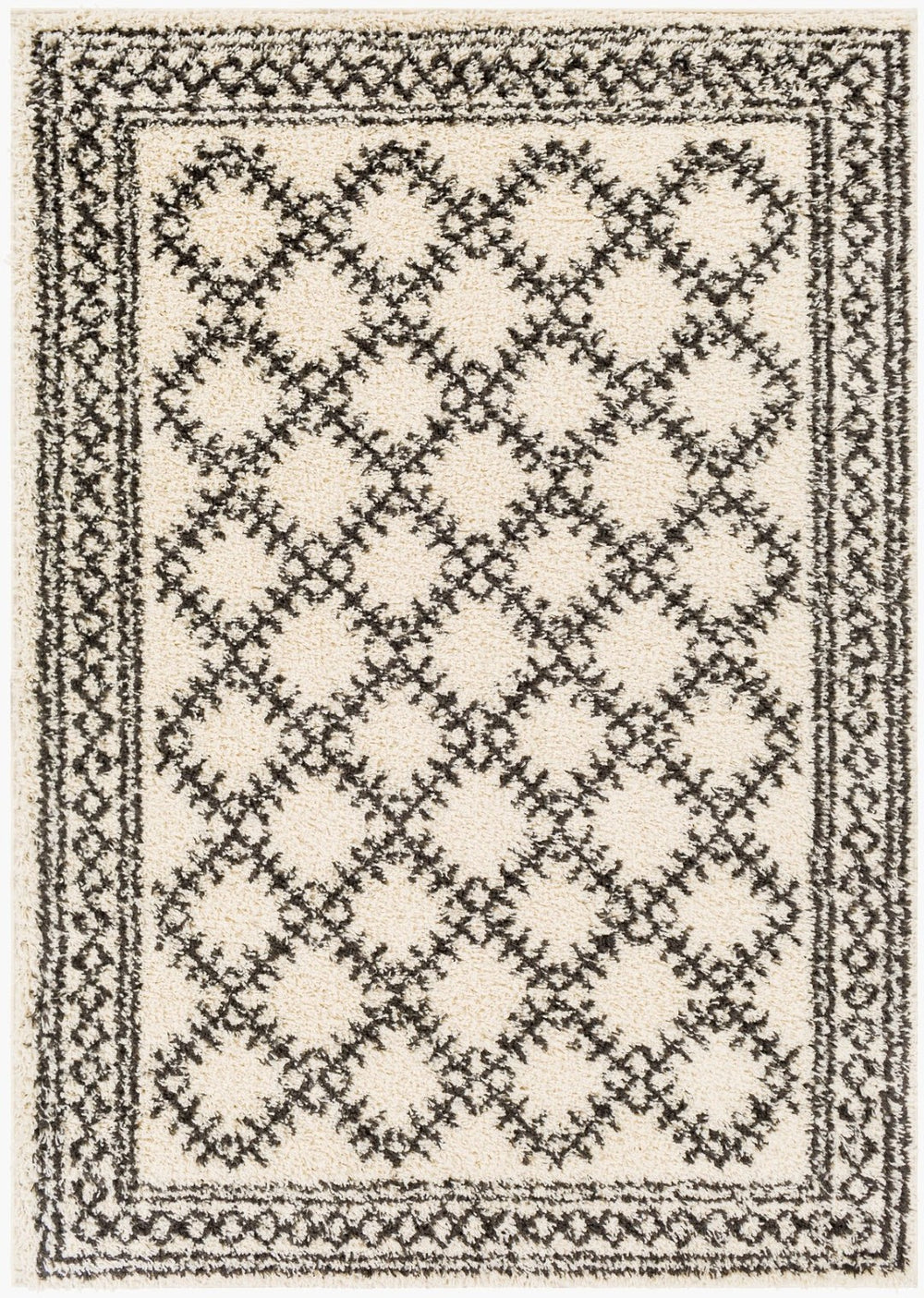 Livabliss Beni Ourain Style Shag Rug Plush Polypropylene Bohemian Pattern for Living Rooms BSH2328-537