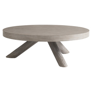 Bernhardt Bernhardt Harmon Cocktail Table In Textured Gris Finish — 48" Round Pine Veneer Top, Three-Leg Stability 555015