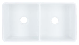 Safavieh Farmhouse Double Bowl Kitchen Sink,33X18In Ceramic BSK6292D White